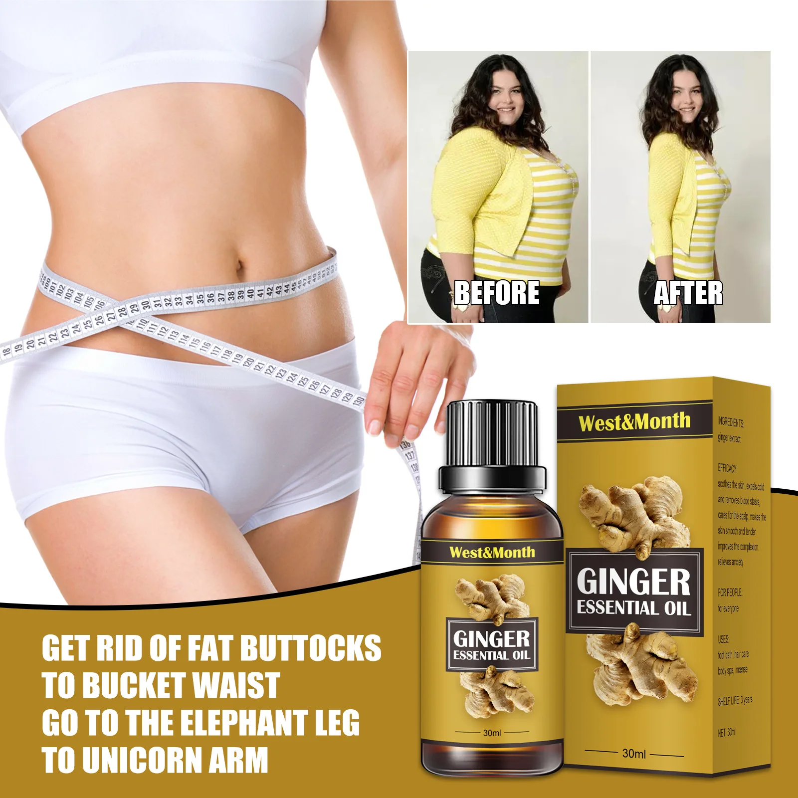 Ginger Slimming Essential Oils Firming Lift Lose Weight Cellulite Fat Burn Hair Scalp Slim Massage Oil Beauty Health Body Care
Ginger Slimming Essential Oils Firming Lift Lose Weight Cellulite Fat Burn Hair Scalp Slim Massage Oil Beauty Health Body Care