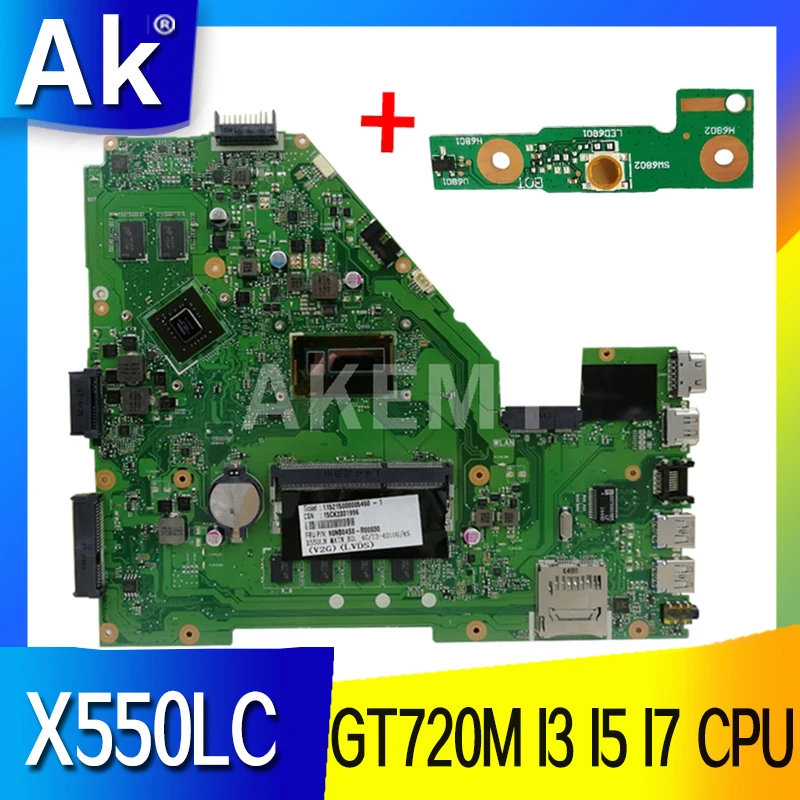 X550LC GT720M I3 I5 I7 CPU 0GB 4GB RAM Notebook mainboard For ASUS A550L X550LD R510L X550LC X550L X550 laptop Motherboard
X550LC GT720M I3 I5 I7 CPU 0GB 4GB RAM Notebook mainboard For ASUS A550L X550LD R510L X550LC X550L X550 laptop Motherboard