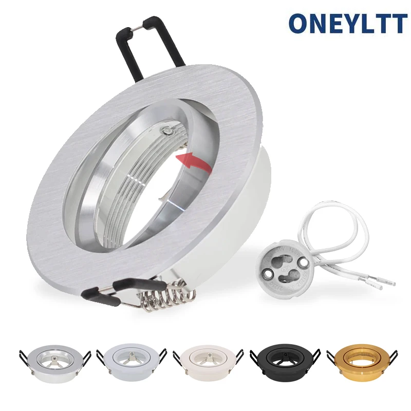 Round LED Recessed Ceiling Downlight Adjustable Mounted Frame Bracket MR16 GU10 Lamp Holder Socket Fitting Spot Lighting Fixture
Round LED Recessed Ceiling Downlight Adjustable Mounted Frame Bracket MR16 GU10 Lamp Holder Socket Fitting Spot Lighting Fixture
