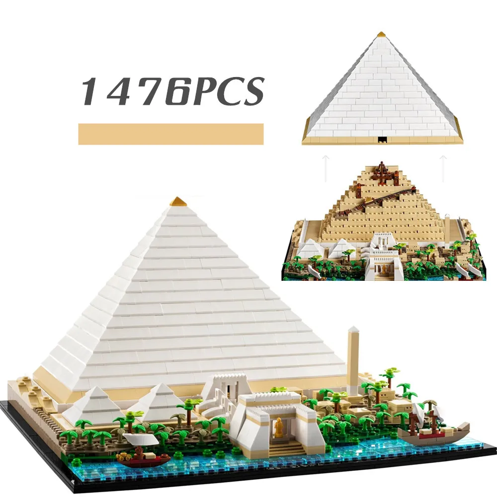 1476PCS EGYPT The Great Pyramid of Giza Model Architecture Street View Compatible 21058 Building Blocks Set DIY Toys Gift
1476PCS EGYPT The Great Pyramid of Giza Model Architecture Street View Compatible 21058 Building Blocks Set DIY Toys Gift