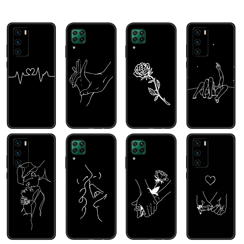 Black tpu Case For Huawei P30 Lite P30 Pro P40 Case For Huawei P40 LITE E P Smart 2020 Case Cover simple white line
Black tpu Case For Huawei P30 Lite P30 Pro P40 Case For Huawei P40 LITE E P Smart 2020 Case Cover simple white line