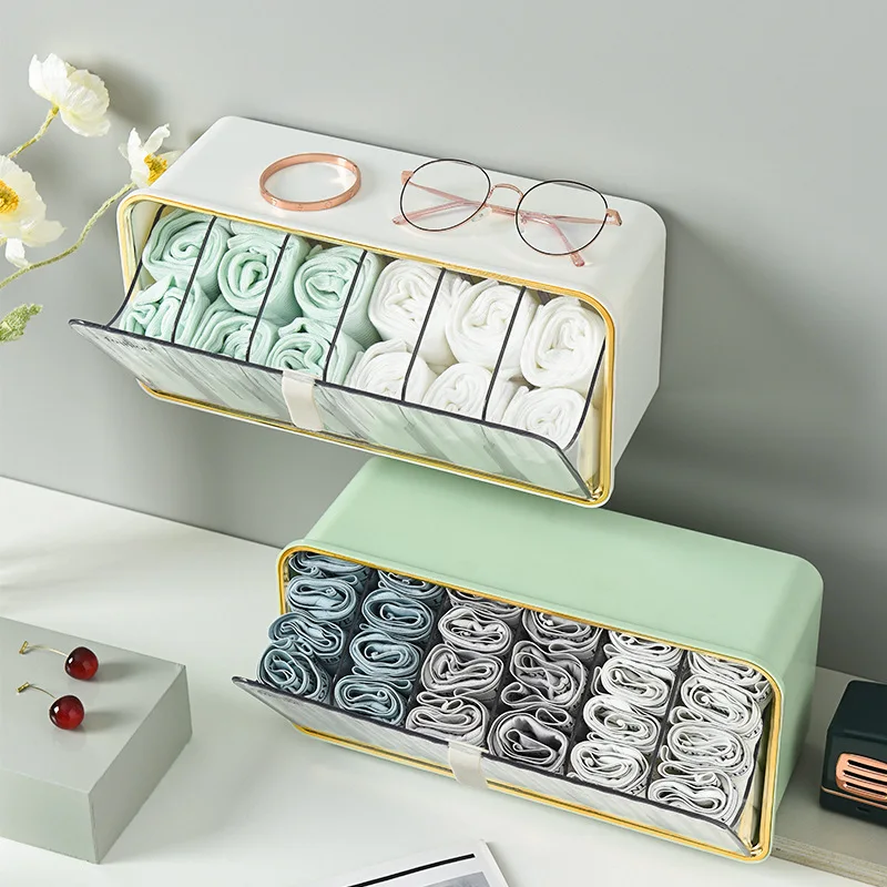 Wall-mounted underwear storage box without punching underpants, socks, bra, three-in-one household wardrobe sorting box
Wall-mounted underwear storage box without punching underpants, socks, bra, three-in-one household wardrobe sorting box