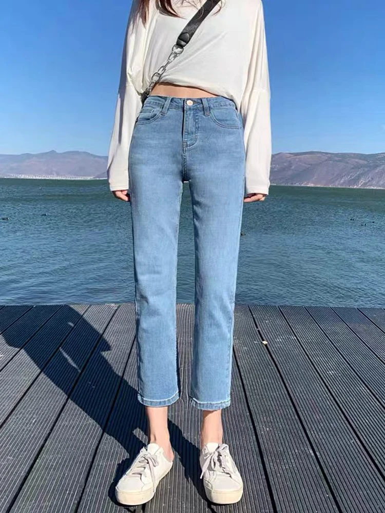 New Women's Light Blue Straight-Leg Jeans High Waist ankle Length Perfect for Petite Figures pantalon vintage mujer 2023
New Women's Light Blue Straight-Leg Jeans High Waist ankle Length Perfect for Petite Figures pantalon vintage mujer 2023