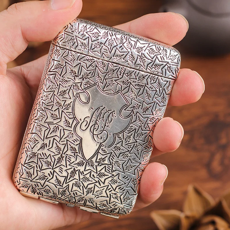 Vintage Carved Cigarette Box Case Cigarette Container Cigarettes Tobacco Box Holder Pocket Storage Box Cigarette Box Gift
Vintage Carved Cigarette Box Case Cigarette Container Cigarettes Tobacco Box Holder Pocket Storage Box Cigarette Box Gift