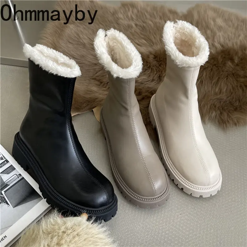 Winter Keep Warm Women Ankle Boots Fashion Round Toe Platform Flats Heel Ladies Plush Short Boots High Quality Soft Shoes
Winter Keep Warm Women Ankle Boots Fashion Round Toe Platform Flats Heel Ladies Plush Short Boots High Quality Soft Shoes
