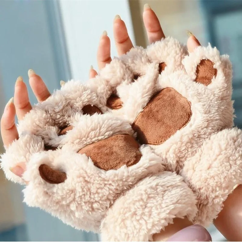 New Autumn Winter Cute Gloves for Girls Lovely Cat Bear Claw Paw Plush Mittens Casual Women Half Finger Gloves Pink Gloves
New Autumn Winter Cute Gloves for Girls Lovely Cat Bear Claw Paw Plush Mittens Casual Women Half Finger Gloves Pink Gloves