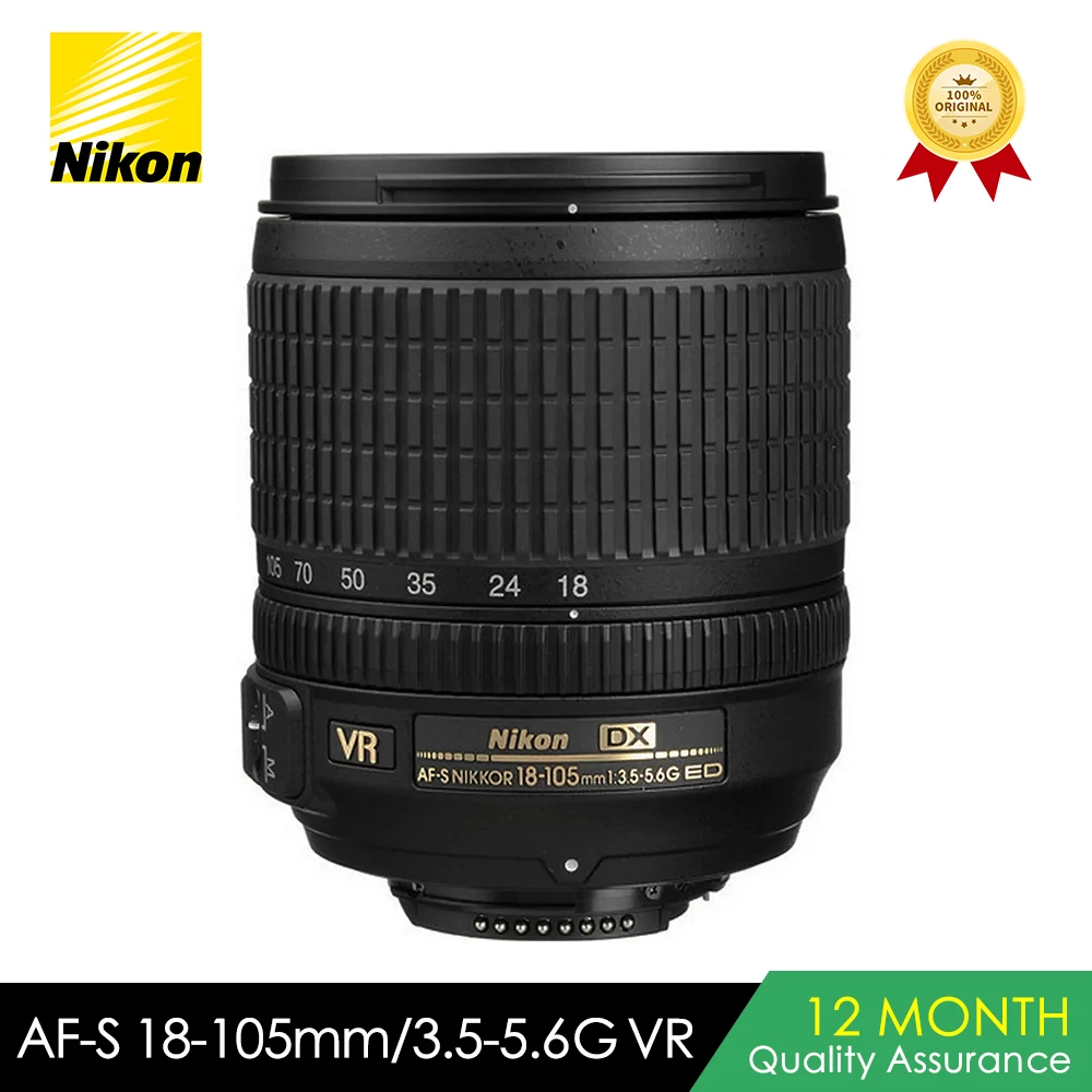 

Original Nikon AF-S DX Nikkor 18-105mm F/3.5-5.6G ED VR Zoom Lens with Auto Focus for DSLR Cameras