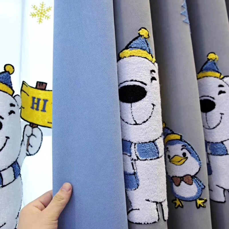 Blue Mediterranean cartoon children's room curtain fabric boy bedroom boy room bay window shading
Blue Mediterranean cartoon children's room curtain fabric boy bedroom boy room bay window shading