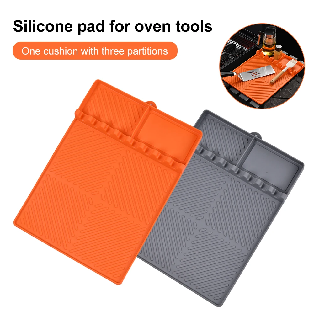 Silicone Griddle Side Shelf Mat Large Silicone Spatula Mat With Drip Pad Dishwasher Safe Grill BBQ Utensils Holder For Kitchen
Silicone Griddle Side Shelf Mat Large Silicone Spatula Mat With Drip Pad Dishwasher Safe Grill BBQ Utensils Holder For Kitchen