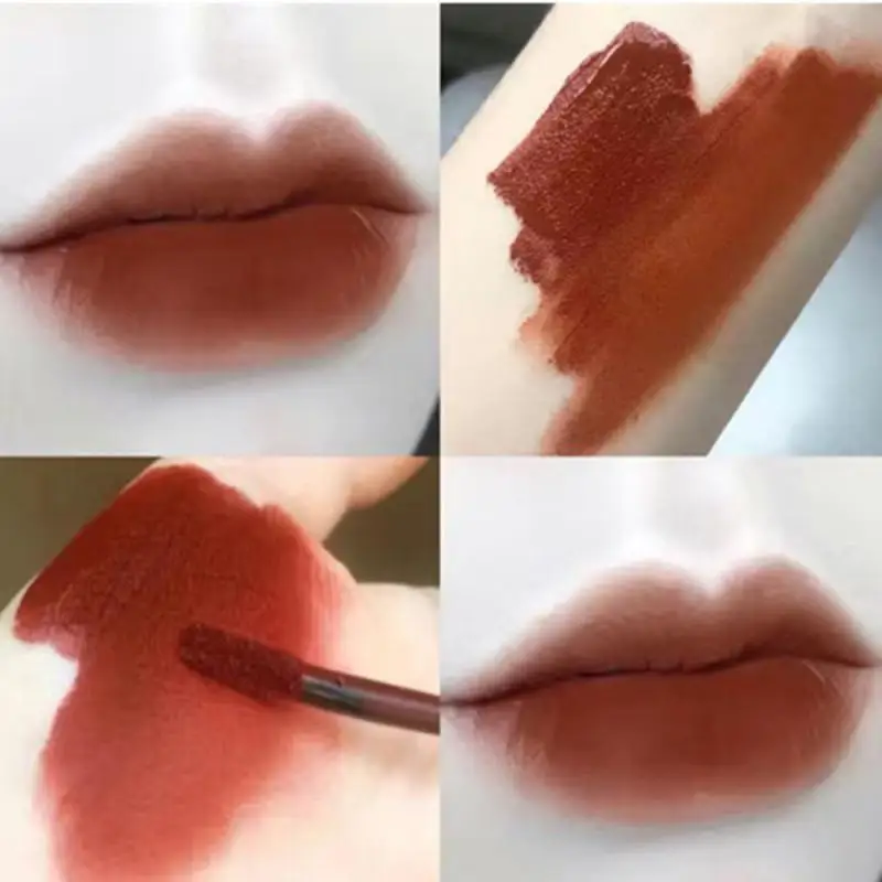 

6 Colors Creative Cue Lip Gloss Moisturizing Lip Tint Mud Lips Makeup Velvet Matte Lipstick Bottle Lip Mud Cosmetics