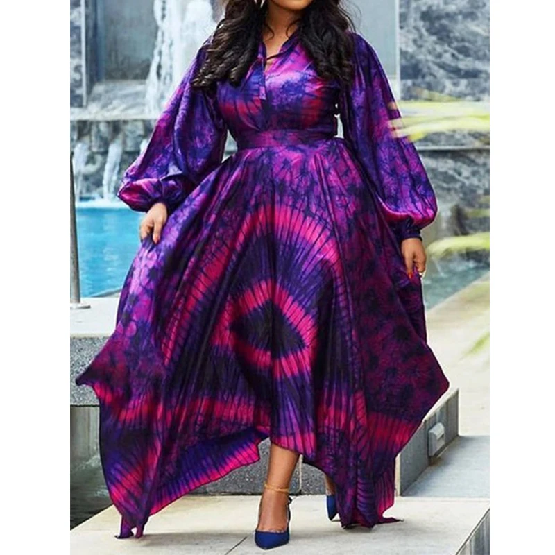 Elegant Plus Size Women Spring Dress 5 XL Purple Floral Print Lady Party Maxi Dresses Long Lartern Sleeve Female Dresses
Elegant Plus Size Women Spring Dress 5 XL Purple Floral Print Lady Party Maxi Dresses Long Lartern Sleeve Female Dresses