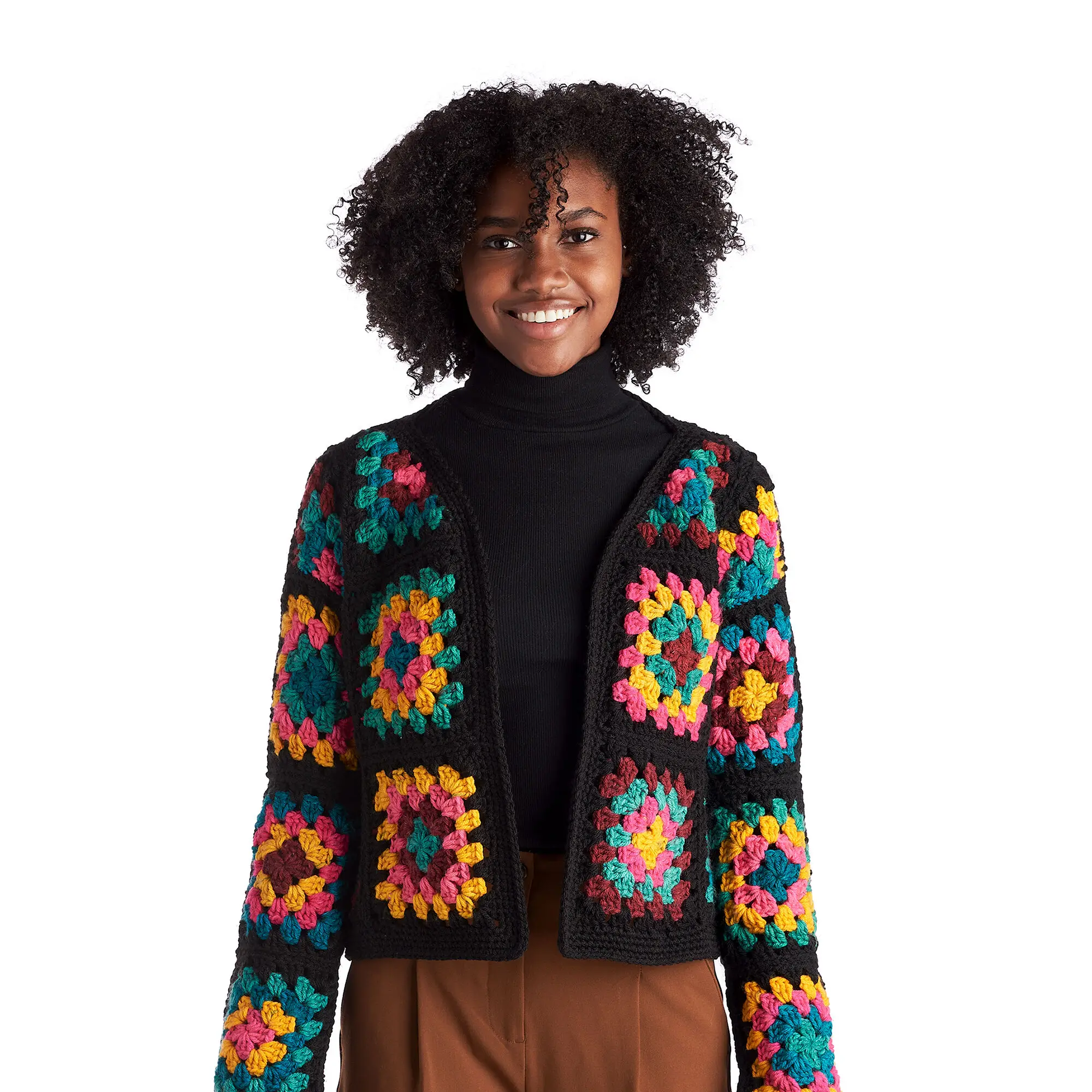 Red Heart Granny Square Cute Crochet Cardigan Boho Black Checked Jacket Sweater Patchwork Blocking Crochet Clothing For Lady
Red Heart Granny Square Cute Crochet Cardigan Boho Black Checked Jacket Sweater Patchwork Blocking Crochet Clothing For Lady