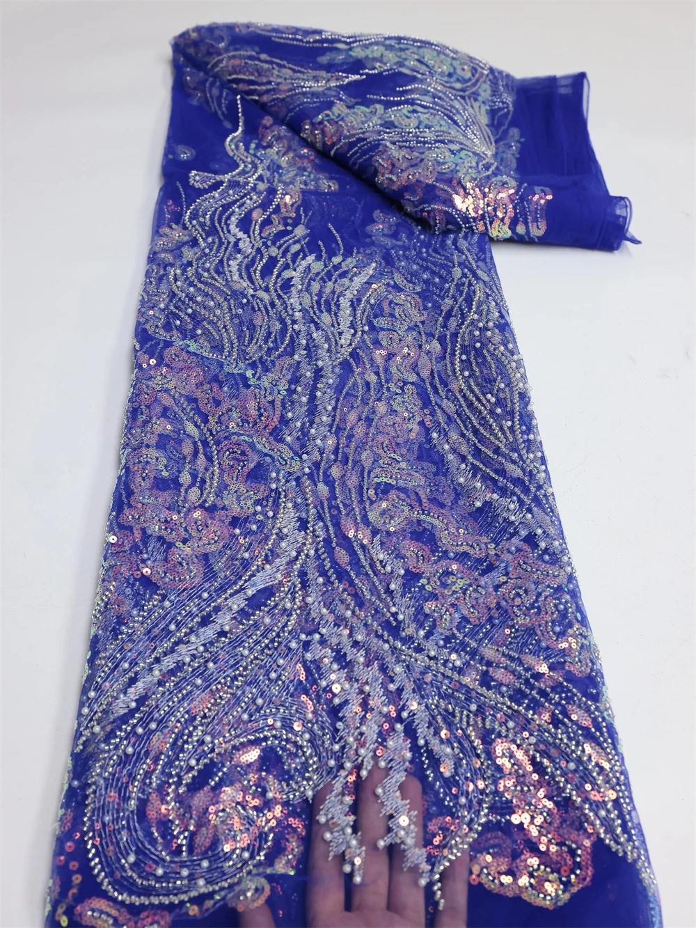 Royal Blue African Groom Lace Fabric 2022 Sequined Nigerian Lace Fabrics Bridal High Quality French Tulle Lace Fabric LY1221
Royal Blue African Groom Lace Fabric 2022 Sequined Nigerian Lace Fabrics Bridal High Quality French Tulle Lace Fabric LY1221