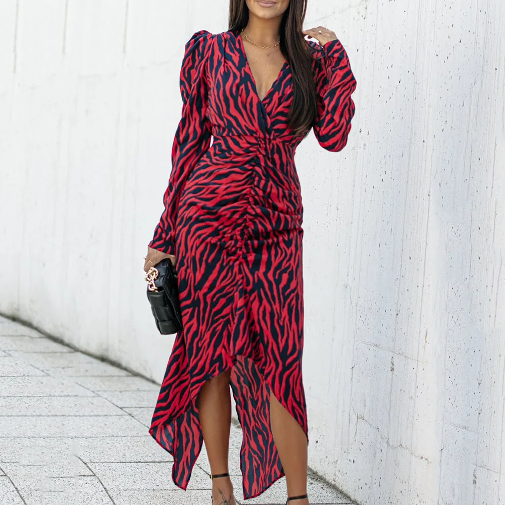 New Women Fashion Chic Dress Western Style Long Sleeve Floral Printing Patchwork V-neck Pullover Elegant Ladies Dress For Summer
New Women Fashion Chic Dress Western Style Long Sleeve Floral Printing Patchwork V-neck Pullover Elegant Ladies Dress For Summer