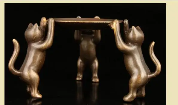 Statue Sculpture Pure Copper Gilt Tastefully Chinese ASIAN COLLECT OLD RARE STATUE CAT CHINESE ANTIQUE DECORATION CANDLESTICK
Statue Sculpture Pure Copper Gilt Tastefully Chinese ASIAN COLLECT OLD RARE STATUE CAT CHINESE ANTIQUE DECORATION CANDLESTICK