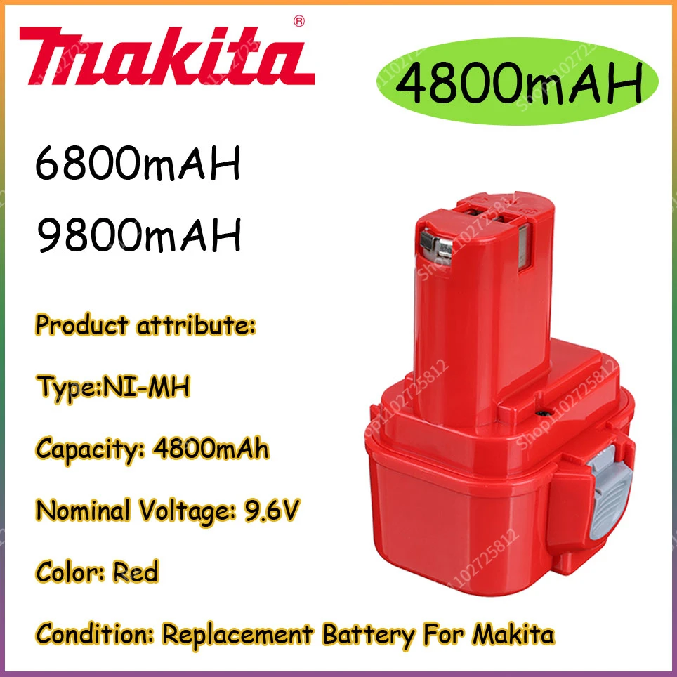 Makita 9.6V 4800MAh 6800MAH 9800MAH NI-MH Power Tools Battery MAKITA 9120 9122 9133 9134 9135 9135A 6222D 6260D PA09 L70
Makita 9.6V 4800MAh 6800MAH 9800MAH NI-MH Power Tools Battery MAKITA 9120 9122 9133 9134 9135 9135A 6222D 6260D PA09 L70