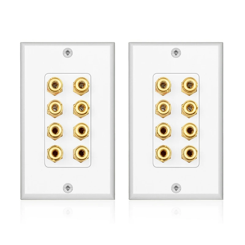 2X 8 Posts Speaker Wall Plate Home Theater Wall Plate Audio Panel For 4 Speakers
2X 8 Posts Speaker Wall Plate Home Theater Wall Plate Audio Panel For 4 Speakers