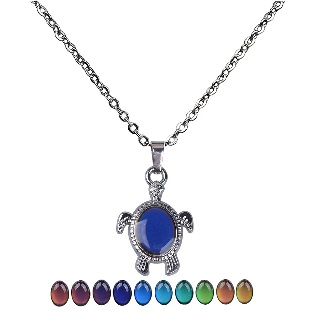 1Pc Mood Necklace Temperature Control Color Change Sea Turtle Pendant Necklace Jewelry Stainless Steel Chain Necklaces for Women 
1Pc Mood Necklace Temperature Control Color Change Sea Turtle Pendant Necklace Jewelry Stainless Steel Chain Necklaces for Women
