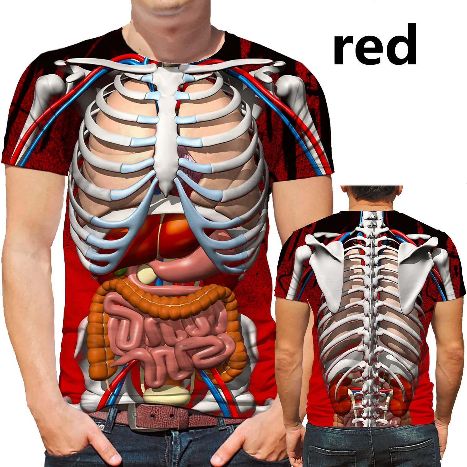 Skeleton Internal Organs 3D Printed T-shirt Men's Gothic Skeleton 3D Printed Fun T-shirt Fashion Short Sleeve Clothing
Skeleton Internal Organs 3D Printed T-shirt Men's Gothic Skeleton 3D Printed Fun T-shirt Fashion Short Sleeve Clothing