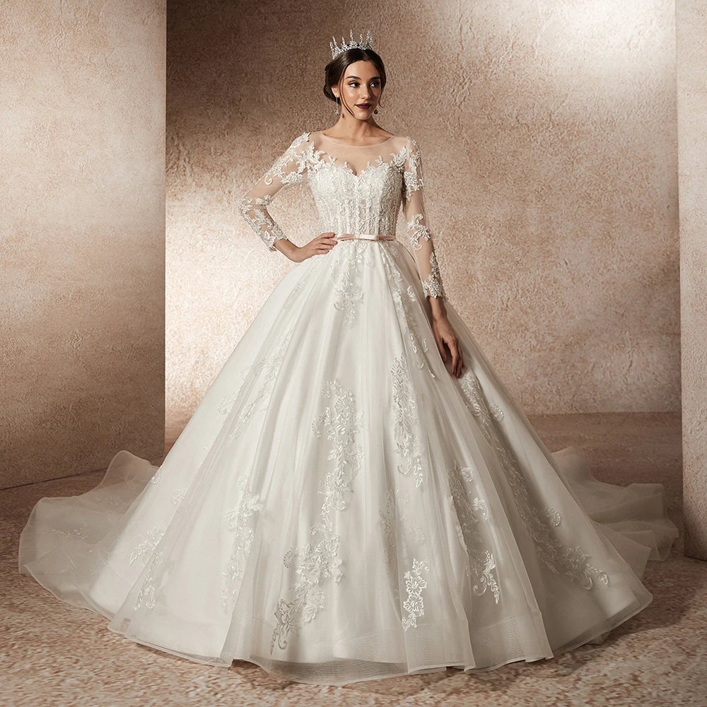Loyeloy Vintage Puffy Wedding Dresses Corset Lace appliques Backless Long Sleeves Bridal Gowns Princess Real Photos
Loyeloy Vintage Puffy Wedding Dresses Corset Lace appliques Backless Long Sleeves Bridal Gowns Princess Real Photos