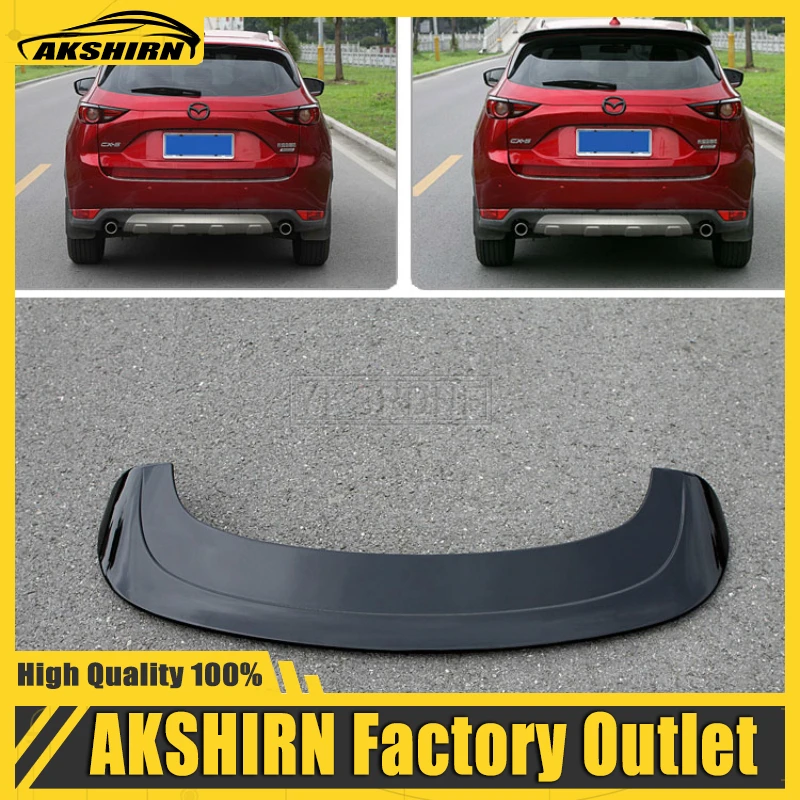 

For Mazda CX-5 CX5 2017 2018 2019 ABS Plastic Unpainted Primer Color Rear Roof Spoiler Trunk Wing Lip Boot Cover Auto Part