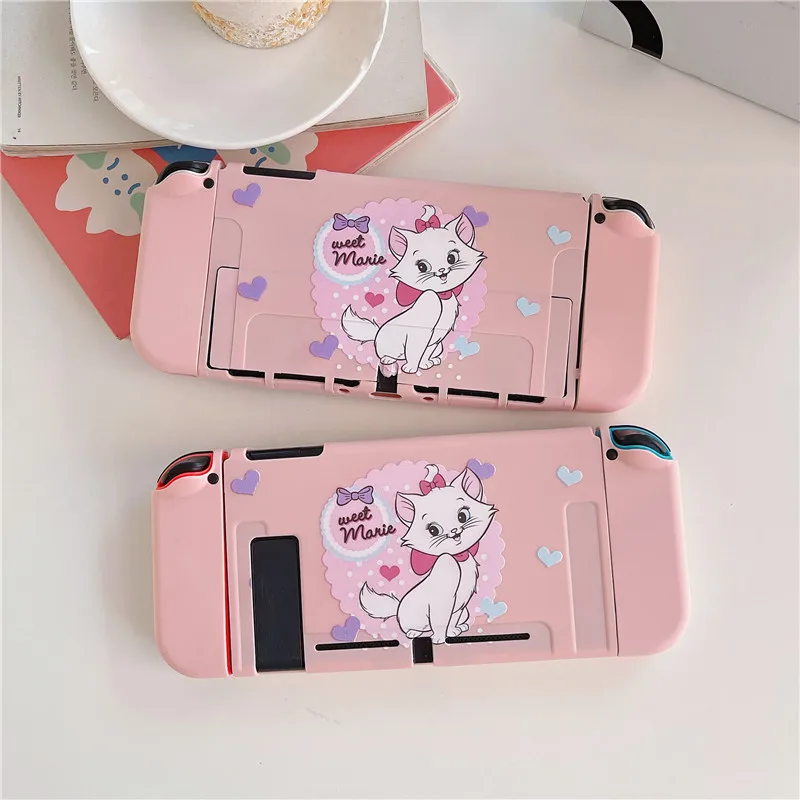 

Disney Marie Cat Pink Gudetama XO Soft Phone Cases For Nintendo Switch Game Console Controller OLED Gaming Accessories