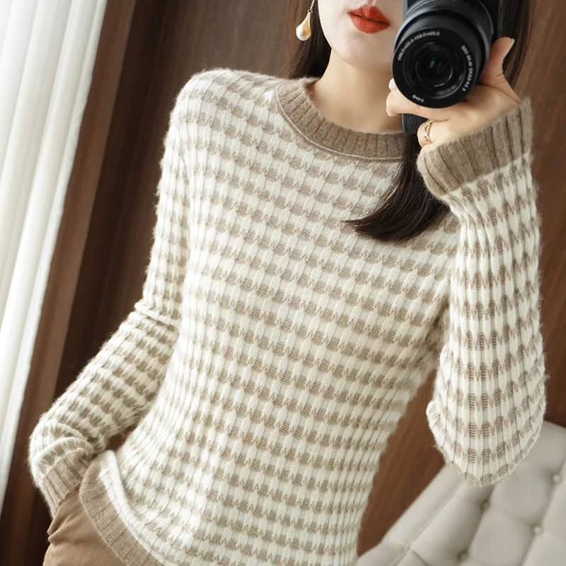 2023 New Autumn Winter Striped Loose Soft O-Neck Women's Cashmere Sweater Casual Long-sleeved Chic Sweater Women's Pullover
2023 New Autumn Winter Striped Loose Soft O-Neck Women's Cashmere Sweater Casual Long-sleeved Chic Sweater Women's Pullover