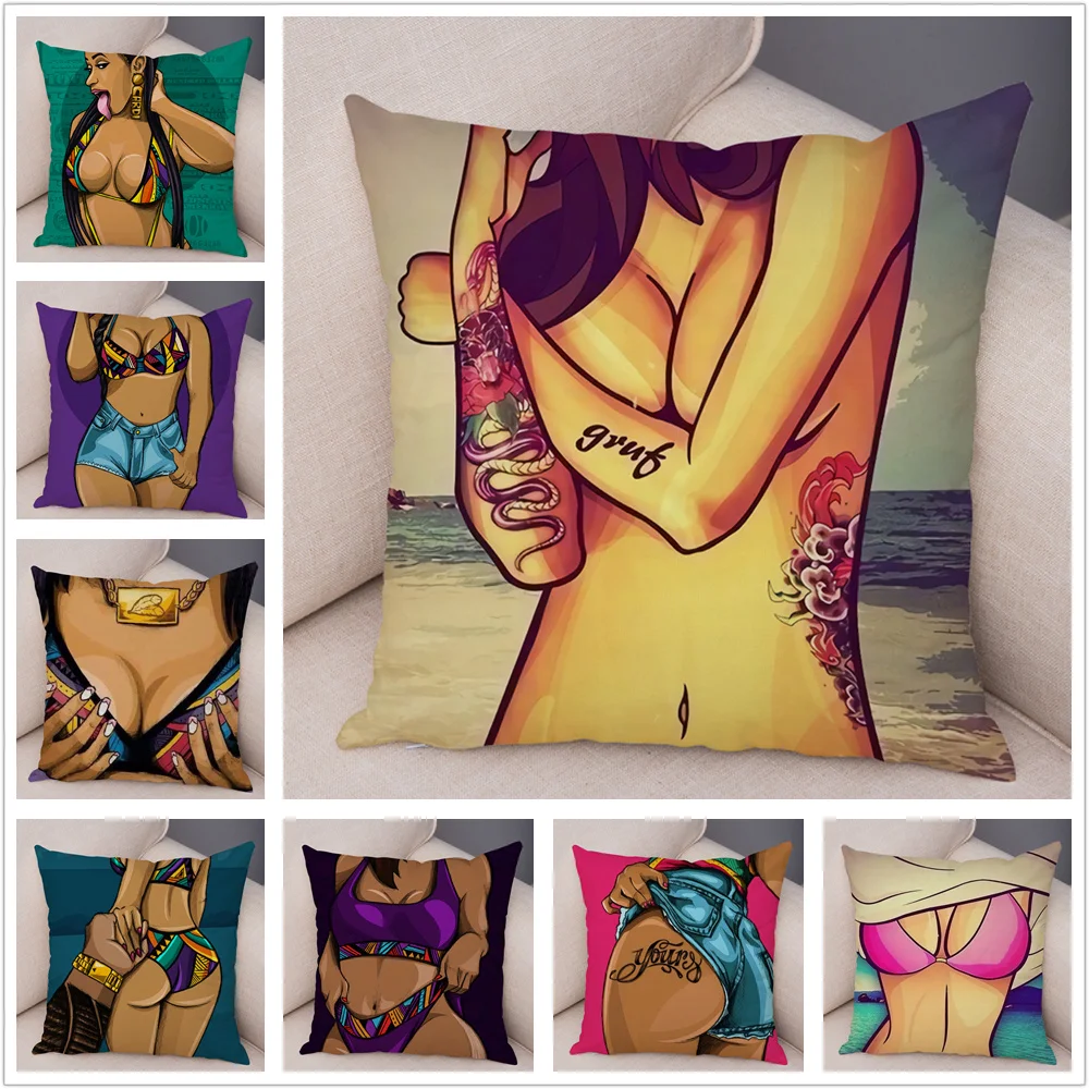 Popular Bikini Lady Sexy Girl Pillow Case Short Plush Decor Colorful Cartoon Cushion Cover for Sofa Car Home Pillowcase 45x45cm
Popular Bikini Lady Sexy Girl Pillow Case Short Plush Decor Colorful Cartoon Cushion Cover for Sofa Car Home Pillowcase 45x45cm