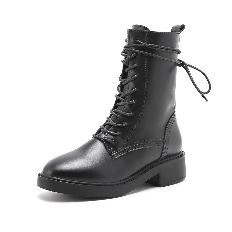 Women Motorcycle Short Boots British PU Solid Color Round Toe Thick Heel Lace-up Zipper Fashion Street Daily Women Shoes KC122
Women Motorcycle Short Boots British PU Solid Color Round Toe Thick Heel Lace-up Zipper Fashion Street Daily Women Shoes KC122