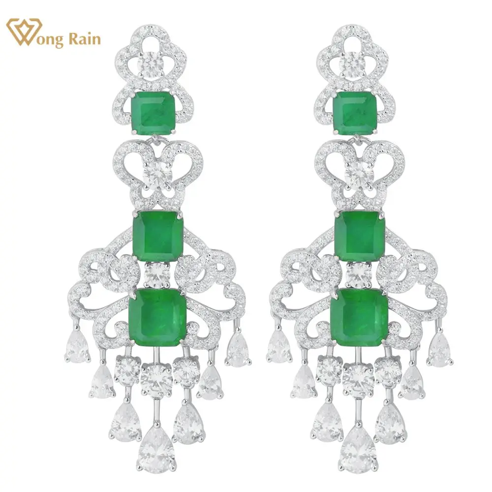 Wong Rain Vintage 100% 925 Sterling Silver Emerald High Carbon Diamonds Drop Dangle Earrings Fine Jewelry Gifts Drop Shipping
Wong Rain Vintage 100% 925 Sterling Silver Emerald High Carbon Diamonds Drop Dangle Earrings Fine Jewelry Gifts Drop Shipping