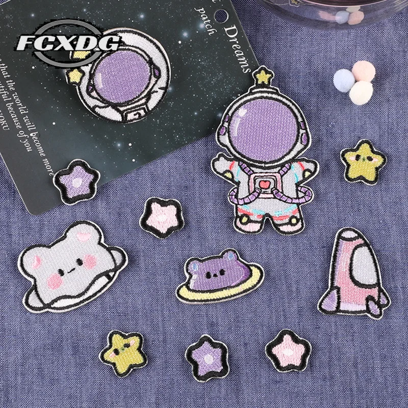 2021 New Super Cute Cartoon Astronaut Star Embroidery Badge Patches for Clothing Kids Shoes Hat DIY Accessories Iron on Patches
2021 New Super Cute Cartoon Astronaut Star Embroidery Badge Patches for Clothing Kids Shoes Hat DIY Accessories Iron on Patches