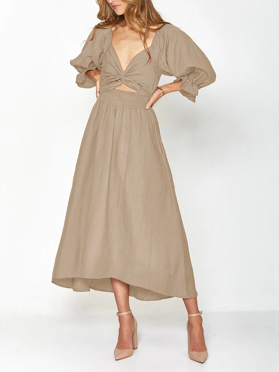 Women Square Neck Lantern Sleeve High Waist A-line Dresses Fashion Casual Elegant Solid Party Midi Dress vestidos
Women Square Neck Lantern Sleeve High Waist A-line Dresses Fashion Casual Elegant Solid Party Midi Dress vestidos