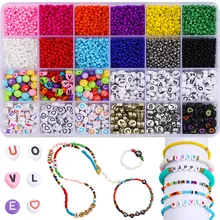 DIY Bracelet Necklace Accessories Set Tool Hand Beaded Material Colorful English Letter Pearl Plum Box Bucket Beads Girl Toy