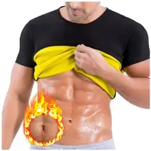 Reducing Girdles Men Sweat Suit Sauna T Shirts Slimming Sheath Flat Belly Corset Male Fat Burning Body Shaper Weight Loss Tops