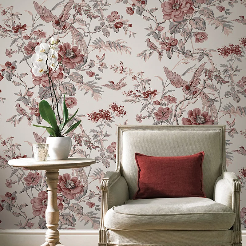 Red Vintage Birds And Flowers Wallpaper Chinese Floral Wallpaper For Walls Bedroom Living Room Wood Wall Papers Non woven
Red Vintage Birds And Flowers Wallpaper Chinese Floral Wallpaper For Walls Bedroom Living Room Wood Wall Papers Non woven