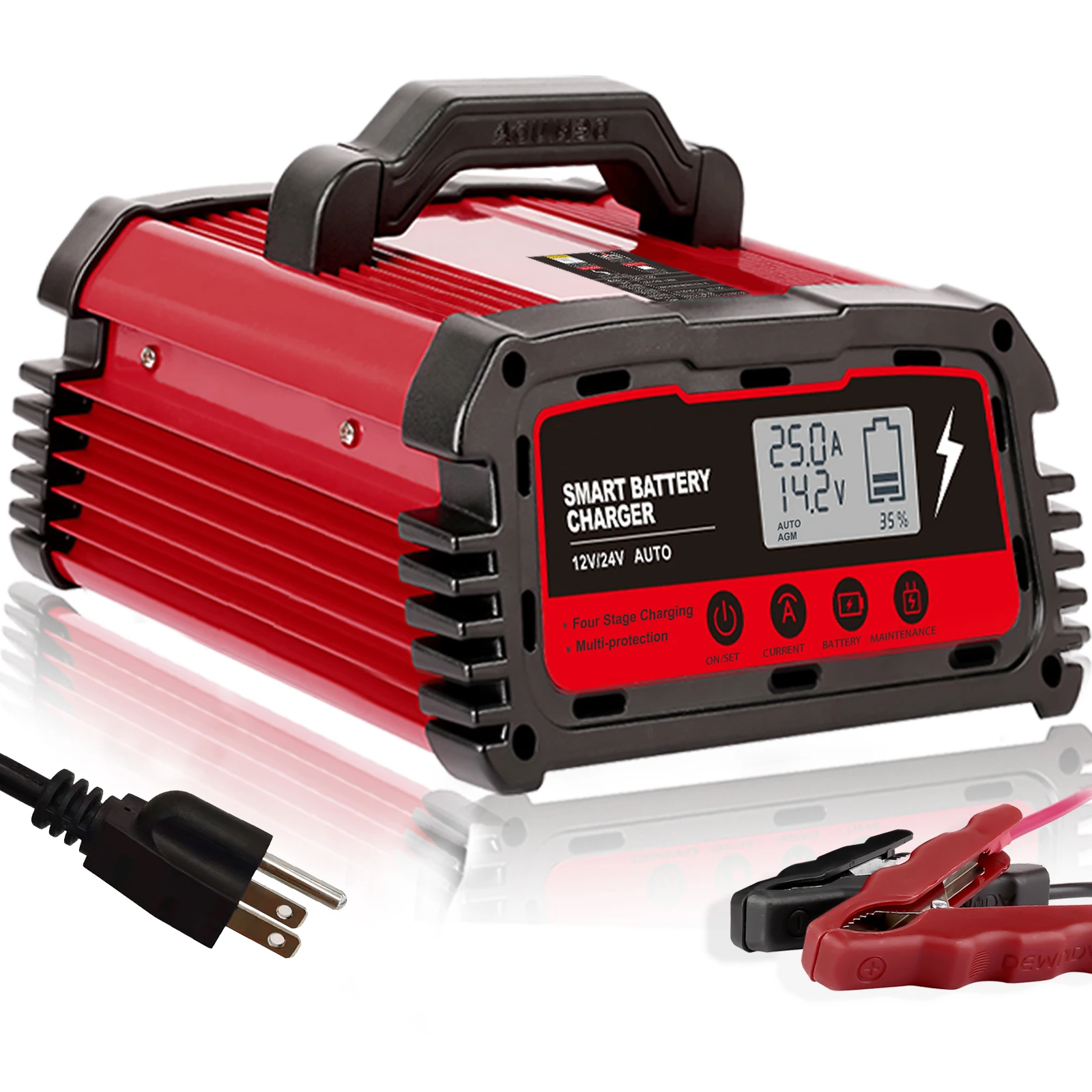 25a 110v Portable 12v 24v Automotive Battery Charger Lead-acid Battery Charger for Car Motorcycle Boat RV Truck Vehicle
25a 110v Portable 12v 24v Automotive Battery Charger Lead-acid Battery Charger for Car Motorcycle Boat RV Truck Vehicle