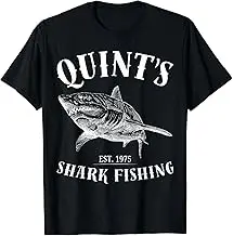 1975 винтажная забавная Ретро футболка Quints Shark Fishings с аниме графическим рисунком