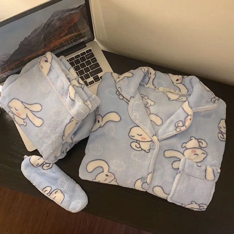 Sanrio Kawaii Pajamas My Melody Cinnamoroll Cute Cartoon Top Cardigan Long Sleeve Wide Leg Pants Two Piece Set Toys for Girls
Sanrio Kawaii Pajamas My Melody Cinnamoroll Cute Cartoon Top Cardigan Long Sleeve Wide Leg Pants Two Piece Set Toys for Girls