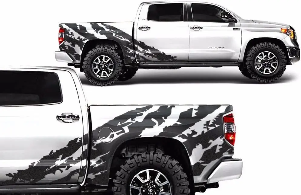 Factory Crafts Shred Side Graphics Kit 3M Vinyl Decal Wrap Compatible with Toyota Tundra Crew Cab 20142020 Matte Black 
Factory Crafts Shred Side Graphics Kit 3M Vinyl Decal Wrap Compatible with Toyota Tundra Crew Cab 20142020 Matte Black