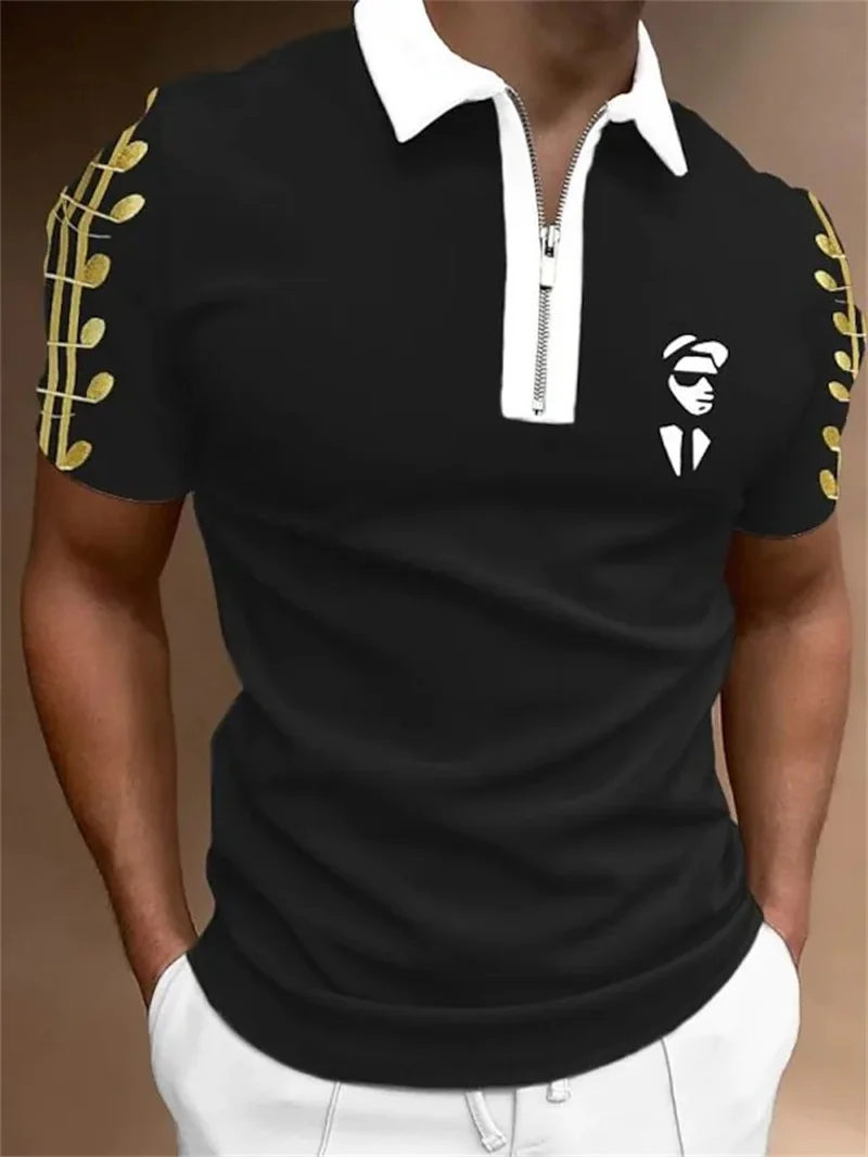 Shirt Fashion Striped Patchwork Short Sleeve Tops for Men Casual Turn-down Collar Zip-up Shirts 2021 Summer Men's Slim Polo
Shirt Fashion Striped Patchwork Short Sleeve Tops for Men Casual Turn-down Collar Zip-up Shirts 2021 Summer Men's Slim Polo