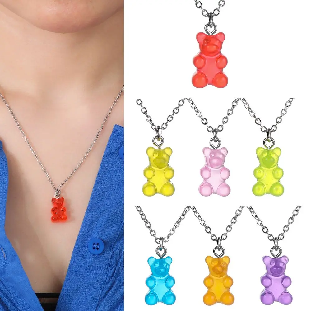 DIY Bracelet Women's Fashion Candy Color Bear Pendant Jewelry Making Bear Necklace Resin Bear Charms
DIY Bracelet Women's Fashion Candy Color Bear Pendant Jewelry Making Bear Necklace Resin Bear Charms