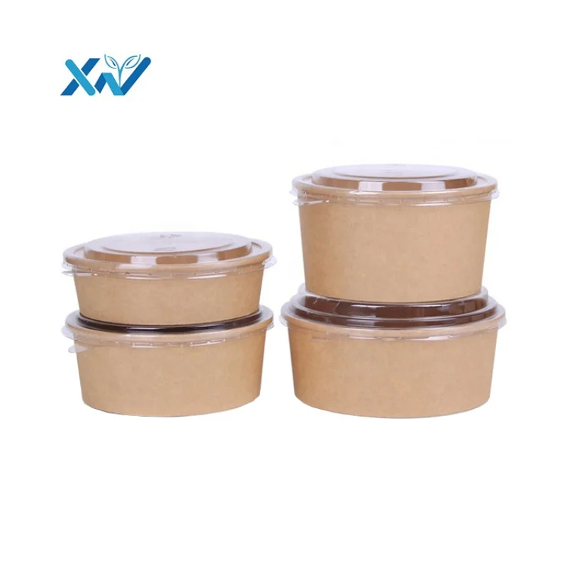Disposable Custom Logo Printing Food Packing Container Salad Bowls Kraft Paper Bowl With Paper PP Lid From Factory Manufacturer 
Disposable Custom Logo Printing Food Packing Container Salad Bowls Kraft Paper Bowl With Paper PP Lid From Factory Manufacturer