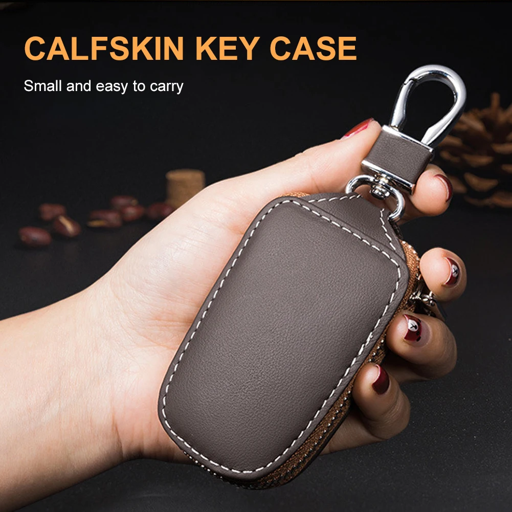 Universal Car Key Case Handmade Leather Car Remote Key Protector Zipper Remote Control Key Fob Protective Cover Holder Keychain
Universal Car Key Case Handmade Leather Car Remote Key Protector Zipper Remote Control Key Fob Protective Cover Holder Keychain