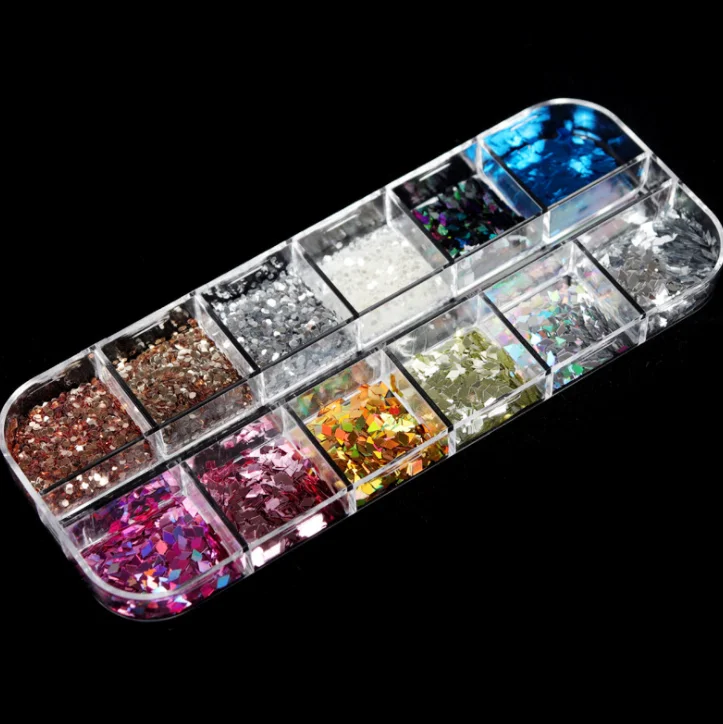12 colors box-packed laser diamond Sequin Colorful Nail accessories Art Nail Decoration
12 colors box-packed laser diamond Sequin Colorful Nail accessories Art Nail Decoration