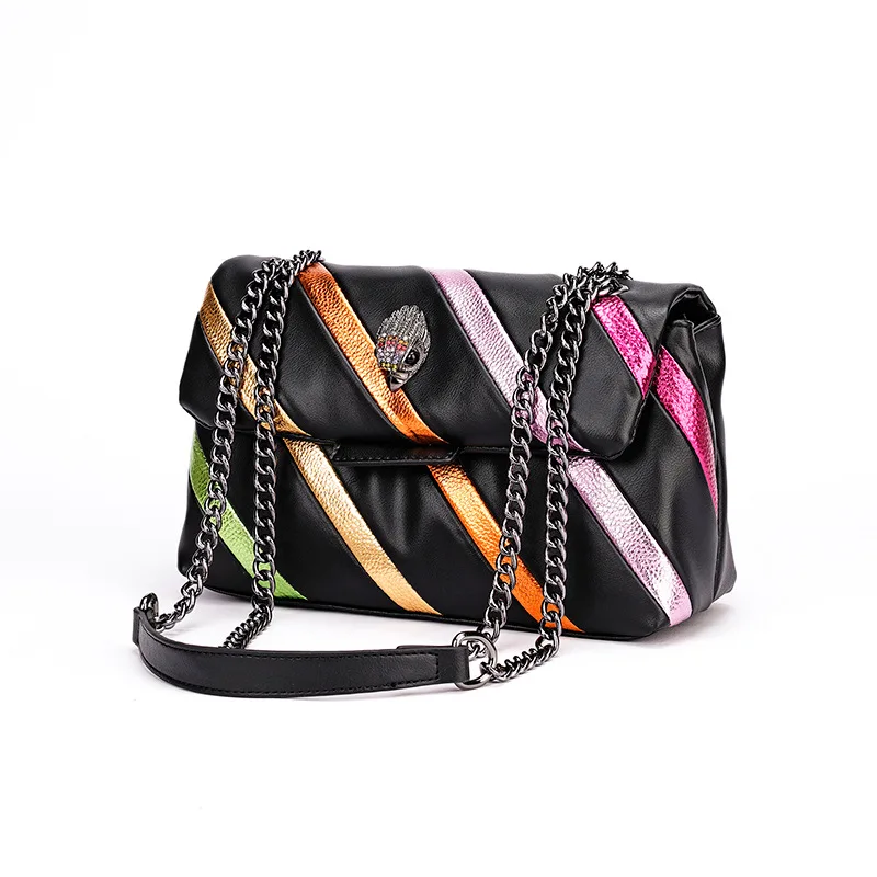 Kurt Geiger New High Quality Rainbow Women Bag Contrast Panel Crossbody Bag Eagle Bird Head Chain Shoulder Bag
Kurt Geiger New High Quality Rainbow Women Bag Contrast Panel Crossbody Bag Eagle Bird Head Chain Shoulder Bag