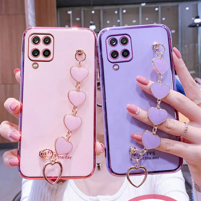 Wrist Bracelet Phone Case for Samsung A12 Case Luxury Heart Chain Plating Cover For Samsung Galaxy A12 M12 Case A 12 M12 5G
Wrist Bracelet Phone Case for Samsung A12 Case Luxury Heart Chain Plating Cover For Samsung Galaxy A12 M12 Case A 12 M12 5G