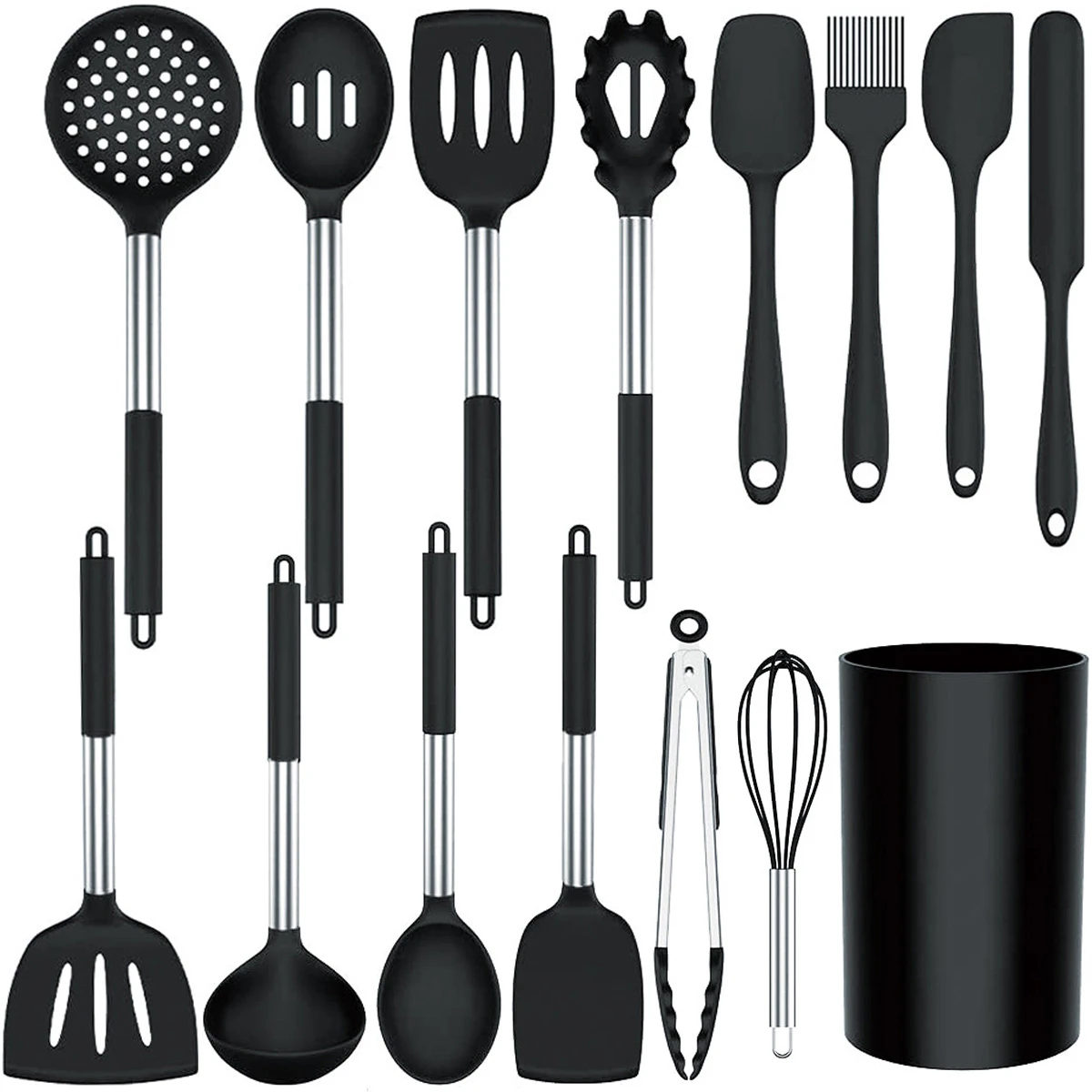 Cooking Utensils Set, 15 Pcs Kitchen Utensils Cooking Utensils Set, Food Grade Silicone Spatula Set, Non-Stick Heat Resistant Si
Cooking Utensils Set, 15 Pcs Kitchen Utensils Cooking Utensils Set, Food Grade Silicone Spatula Set, Non-Stick Heat Resistant Si