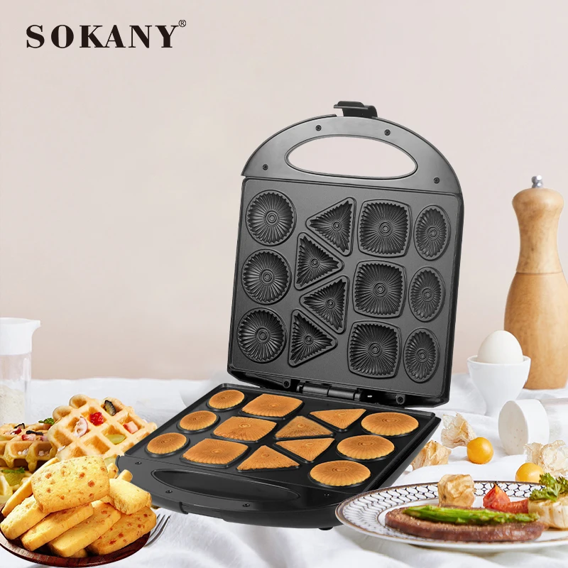 Аппарат для приготовления печенья SOKANY 1400 Вт, различные модели с 13 отверстиями, стабильная температура, антипригарная поверхность 17A
Аппарат для приготовления печенья SOKANY 1400 Вт, различные модели с 13 отверстиями, стабильная температура, антипригарная поверхность 17A