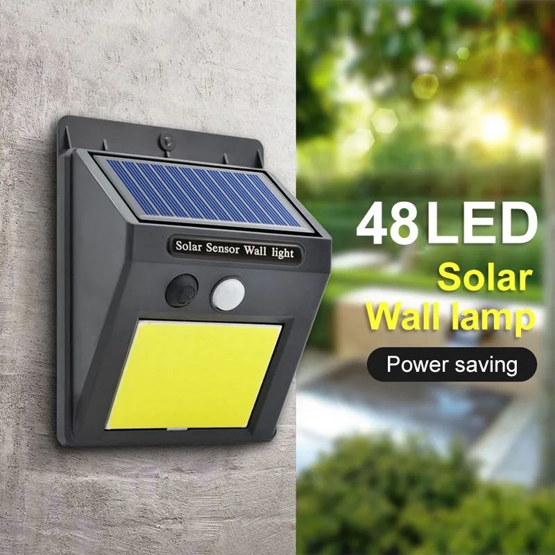 LED Solar Wall Light PIR Motion Sensor 48 COB Solar Powered Wall Lamp Waterproof IP65 Home Garden Security Wall Night Light
LED Solar Wall Light PIR Motion Sensor 48 COB Solar Powered Wall Lamp Waterproof IP65 Home Garden Security Wall Night Light