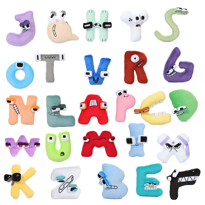 

Alphabet Lore Plush Toy 26 Styles English Letter Filled Animals Plush Doll Toys Children's Educational Birthday Gifts Lore (A-Z)